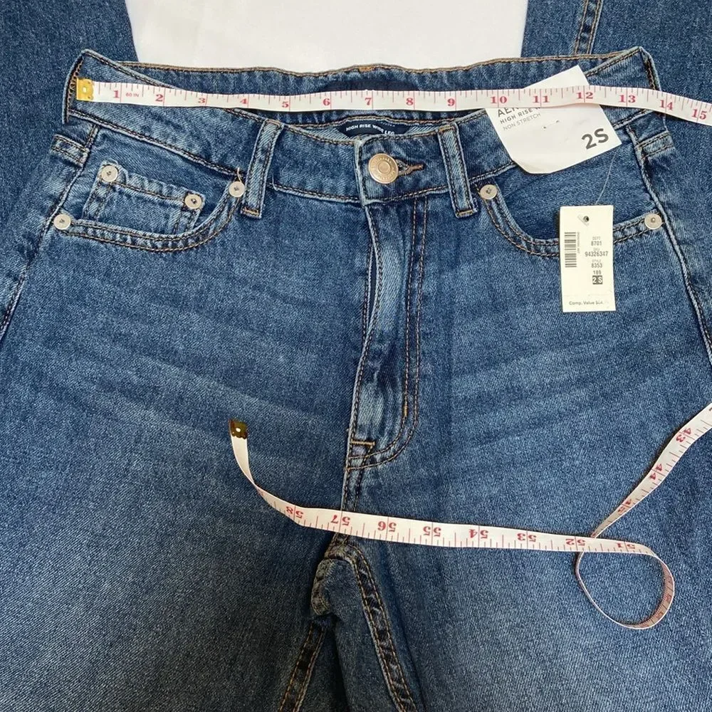 Aeropostale High Rise Wide Leg Non Stretch Jeans